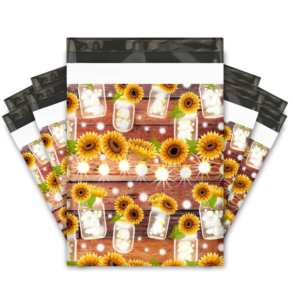 Sunflower 🌻 Mason Jars Poly Mailer 10x13 Pack of 25 - Picture 4 of 6